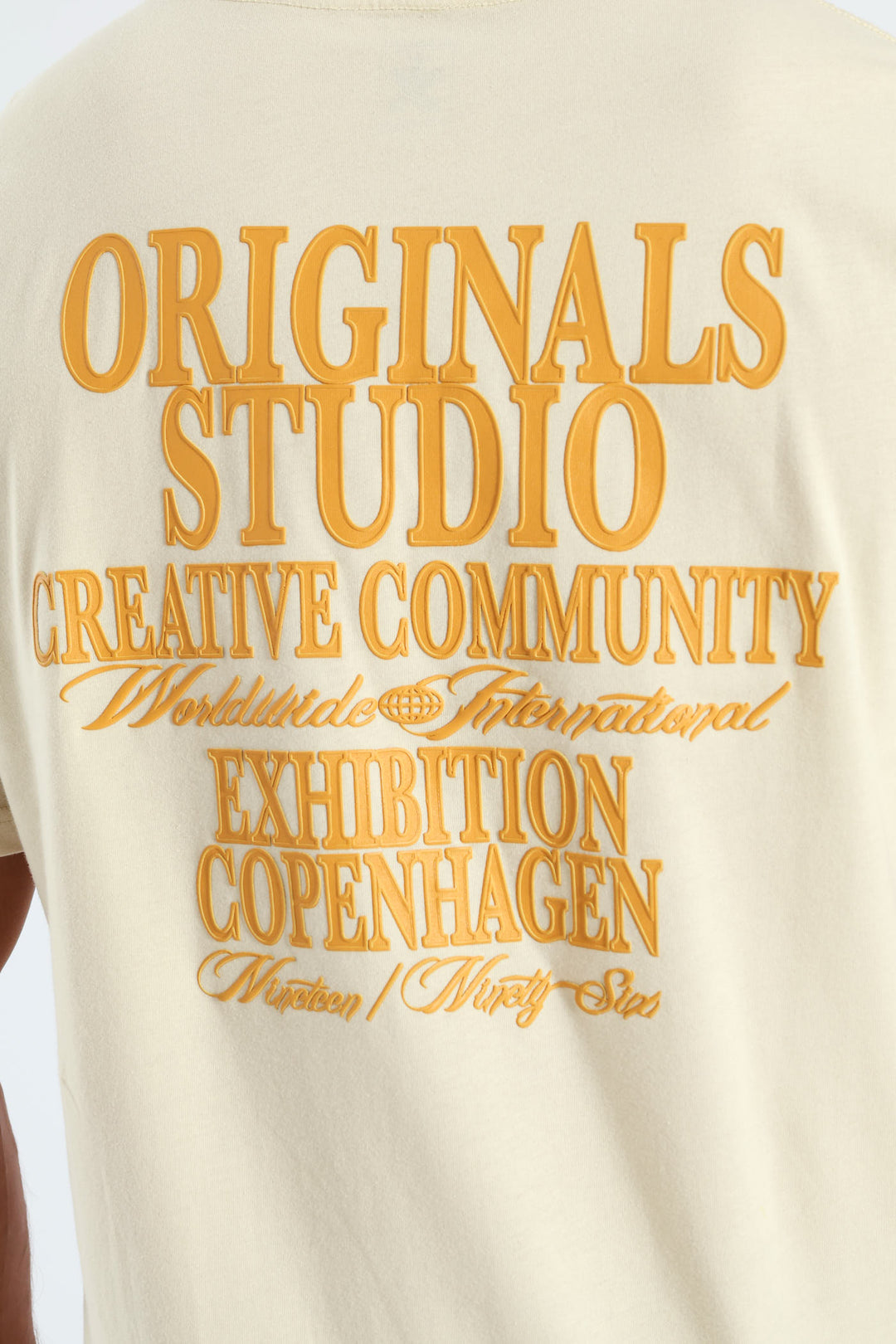 Front & Back Print Studio Tee - Light Stone