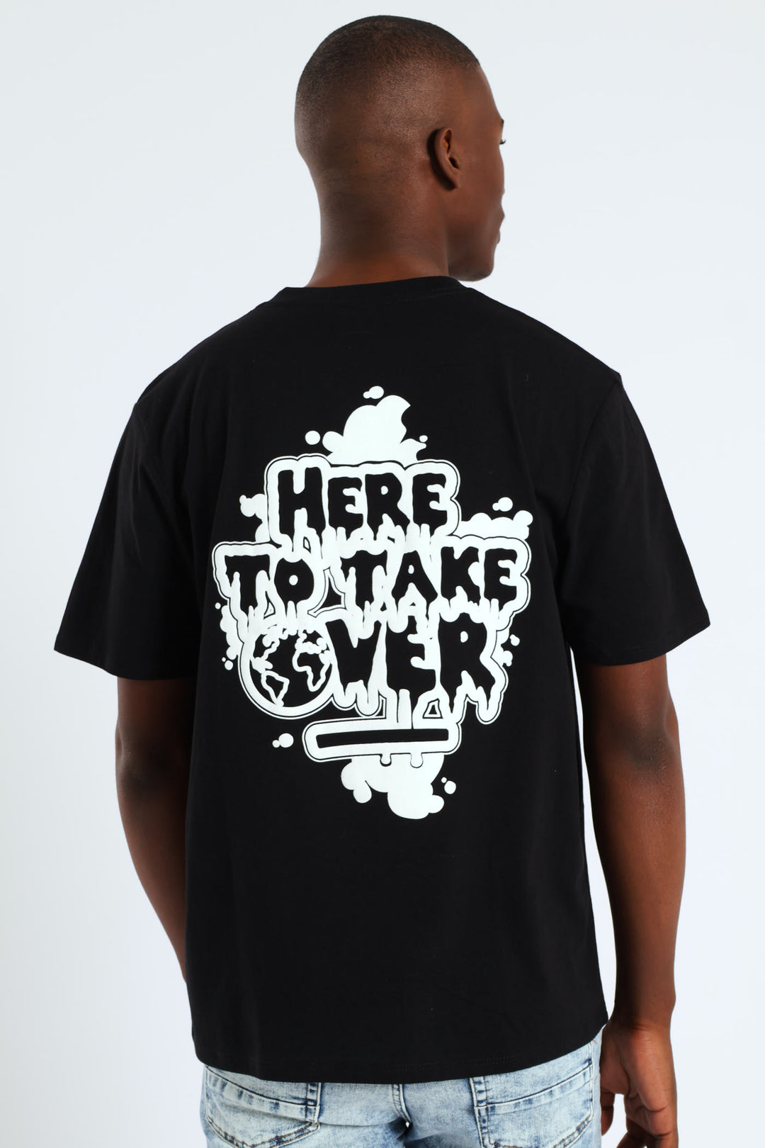 Graphic Front & Back Print Tee - Black