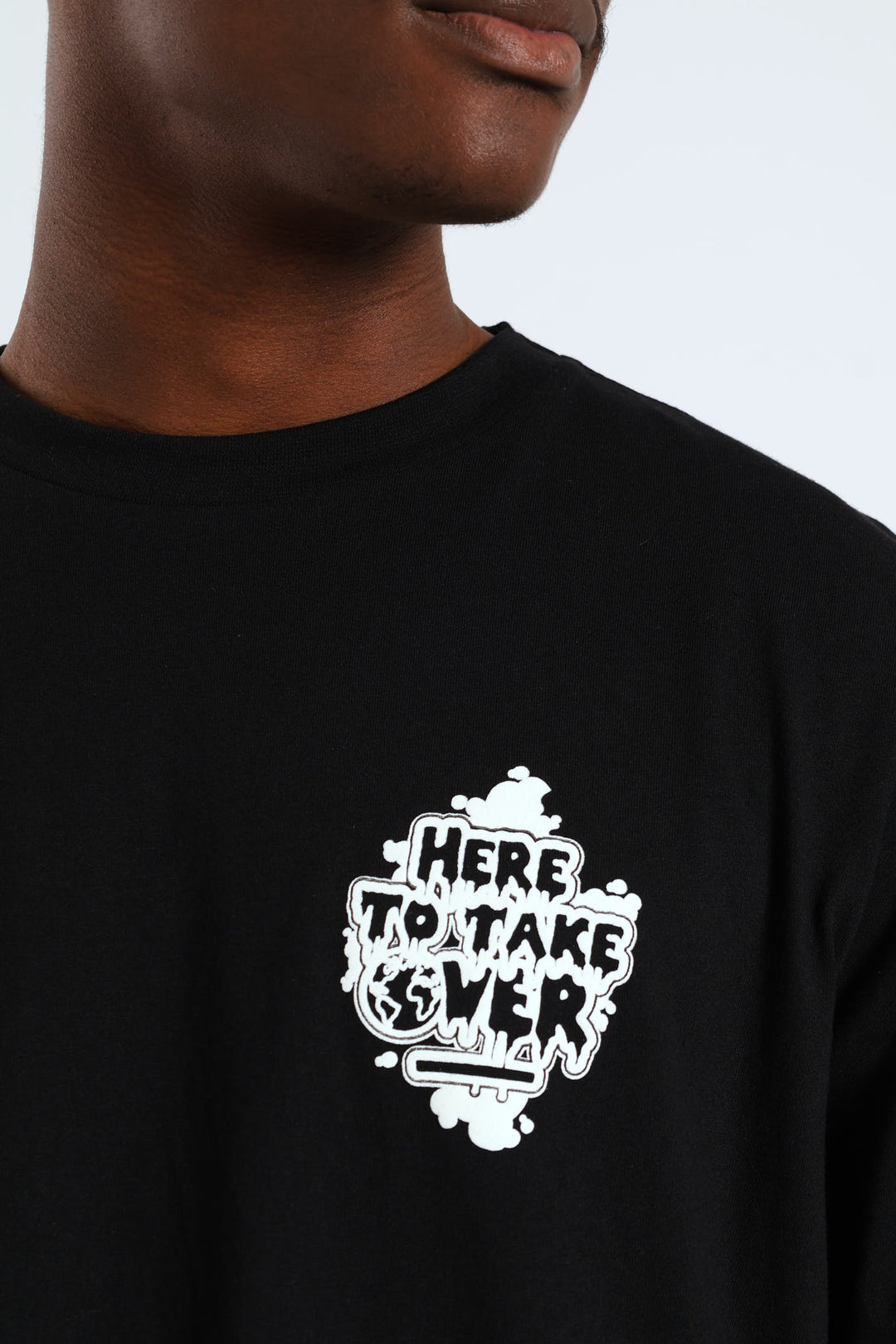 Graphic Front & Back Print Tee - Black