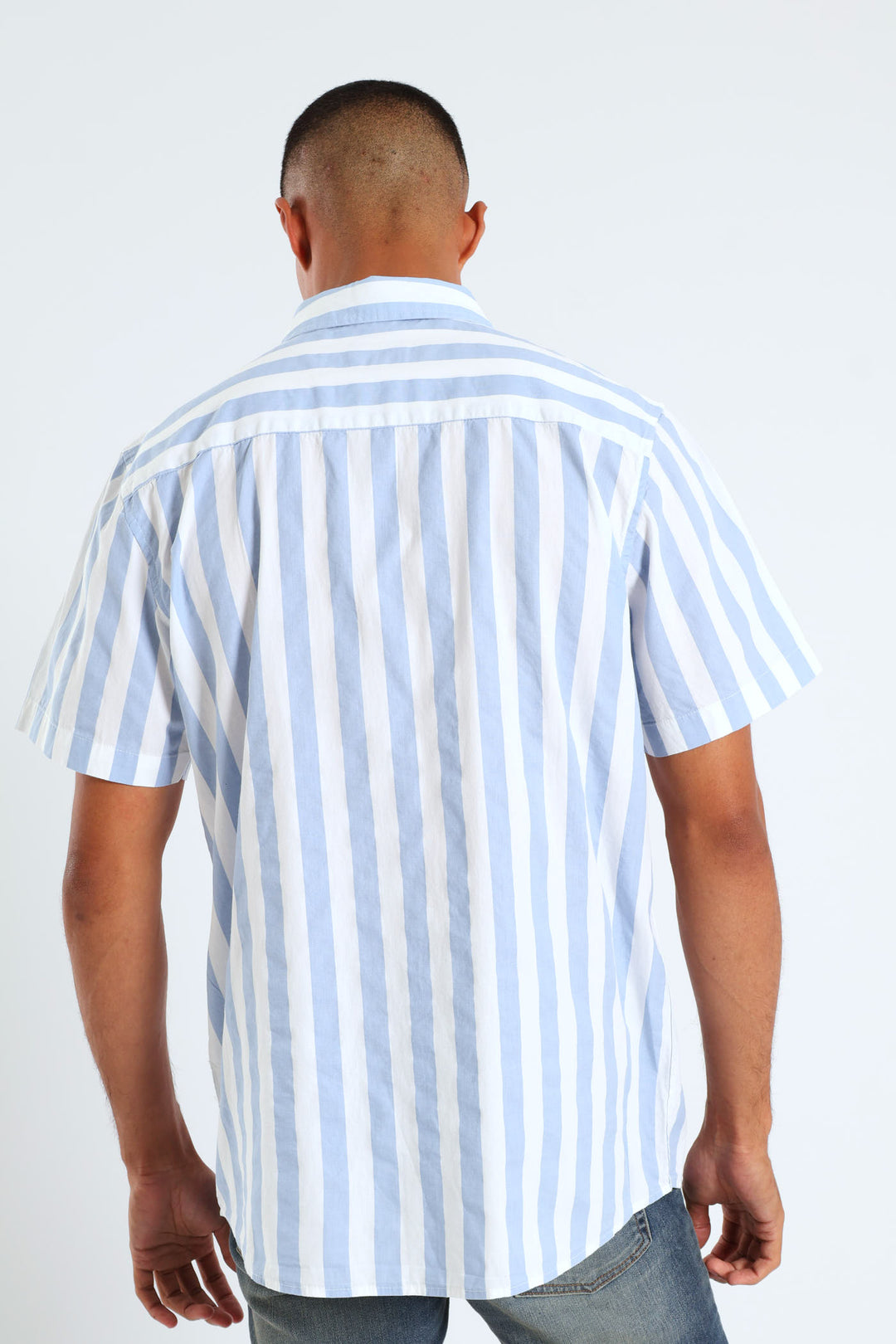 Striped Cotton Shirt - Blue