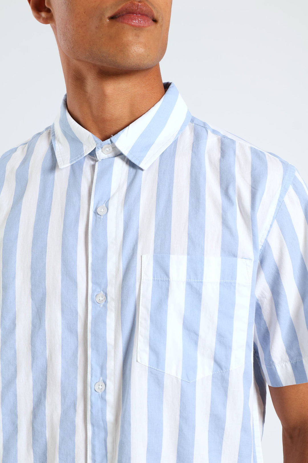 Striped Cotton Shirt - Blue