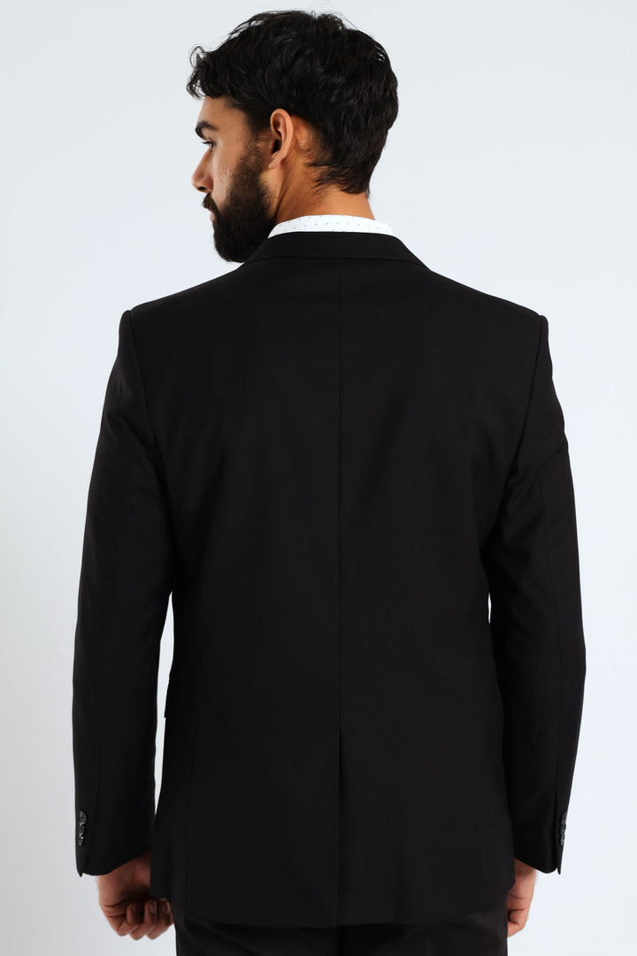Regular Fit Viscose Blend Suit Jacket - Black