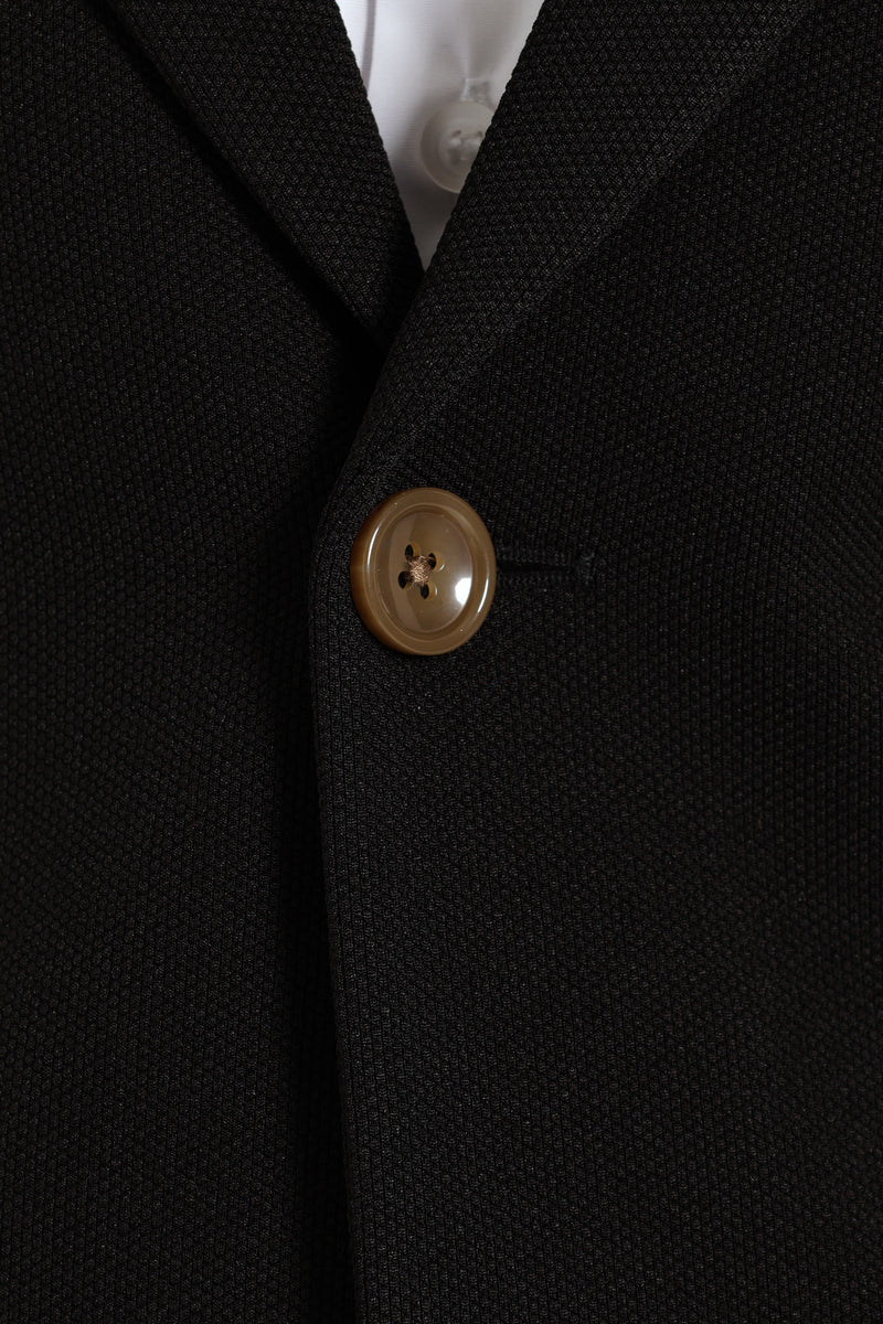 Textured Stretch Suit Jacket - Black