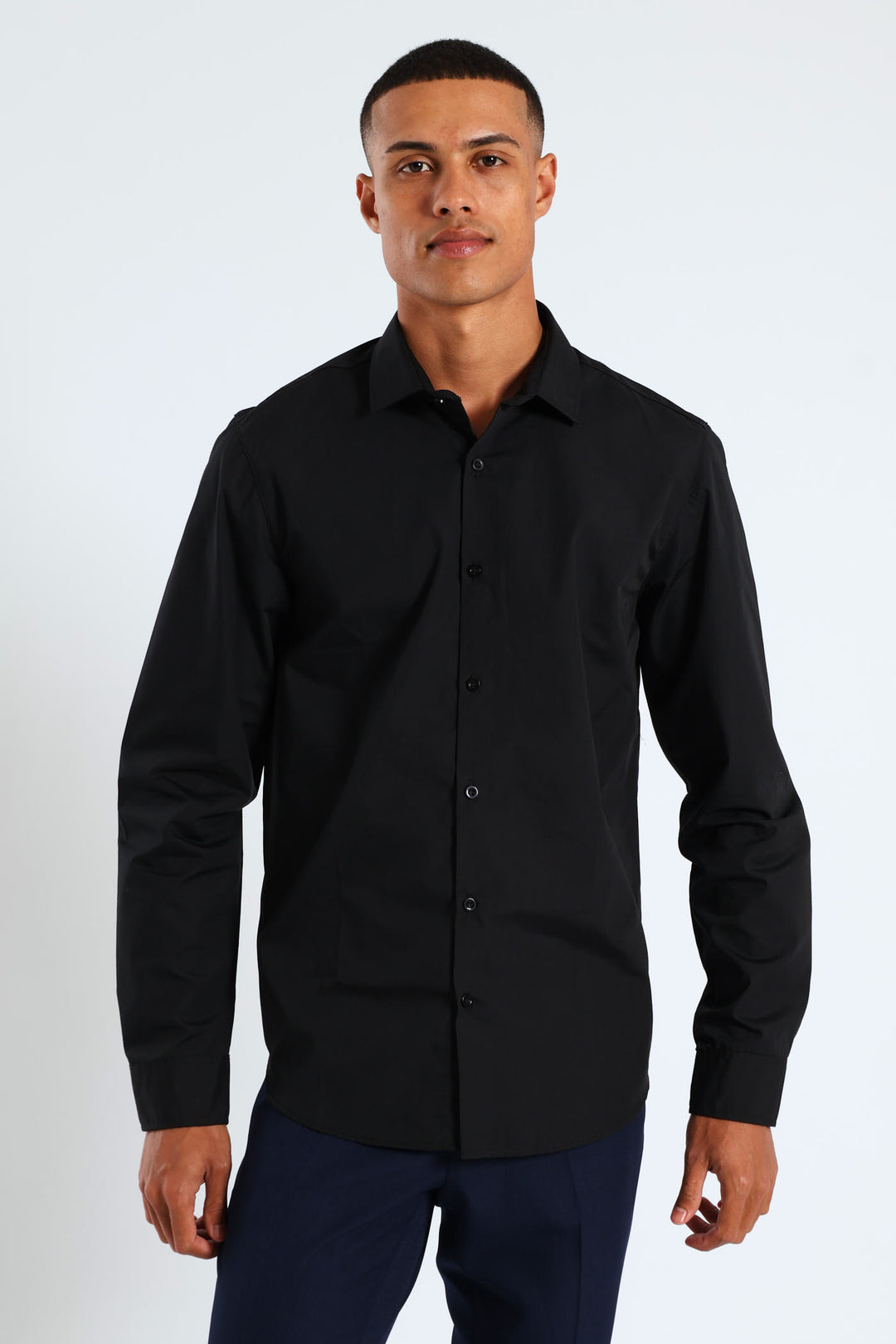 Easy Care Long Sleeve Shirt - Black