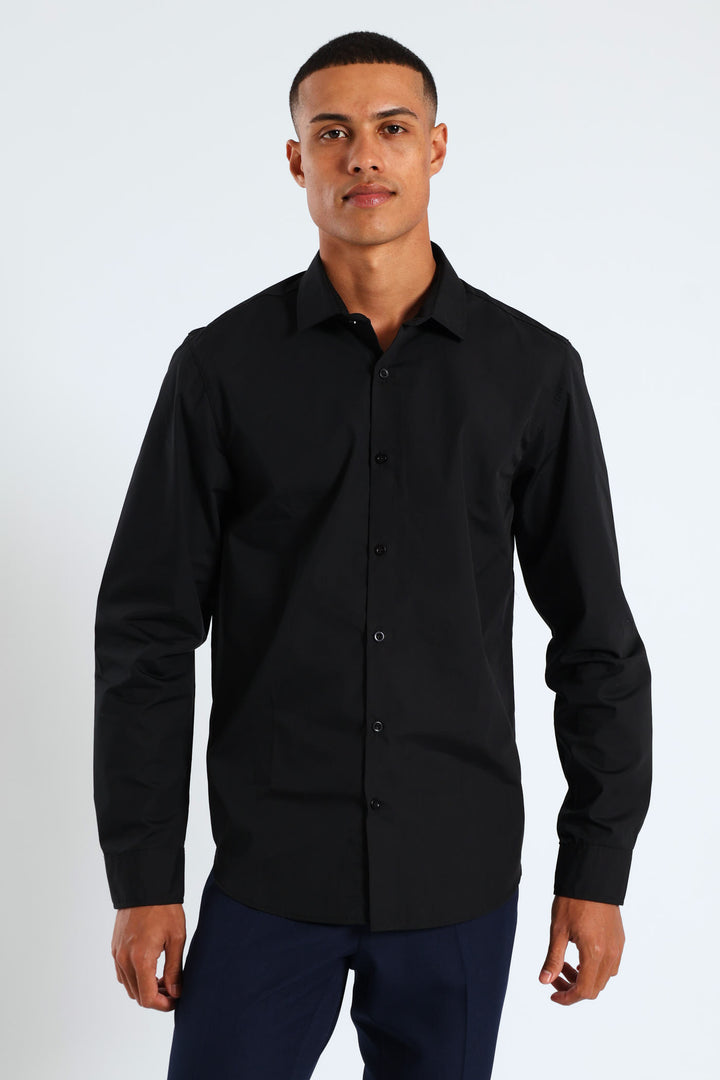 Easy Care Long Sleeve Shirt - Black
