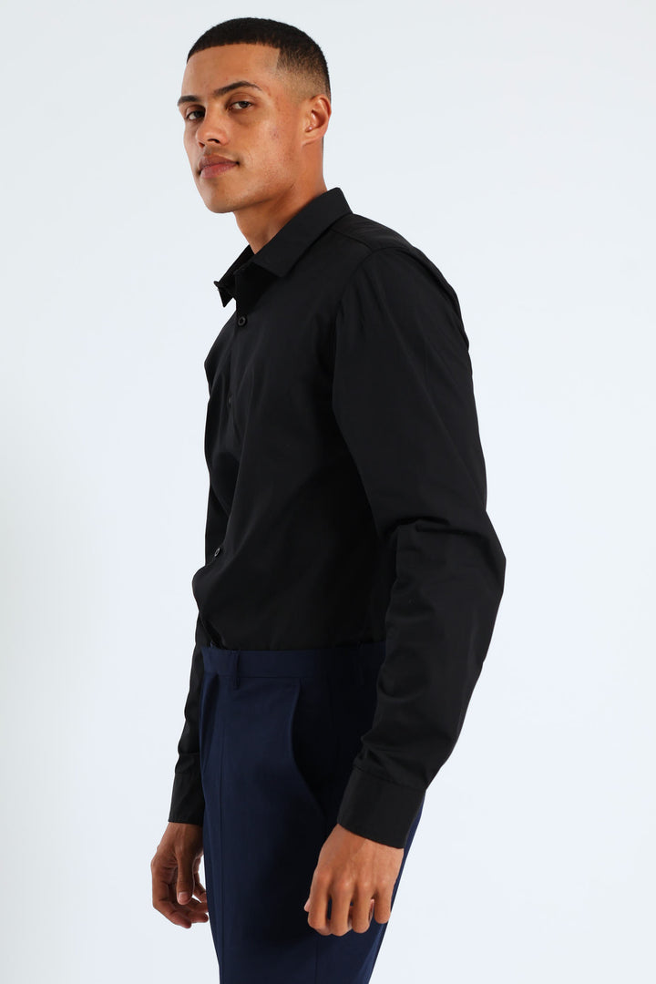 Easy Care Long Sleeve Shirt - Black