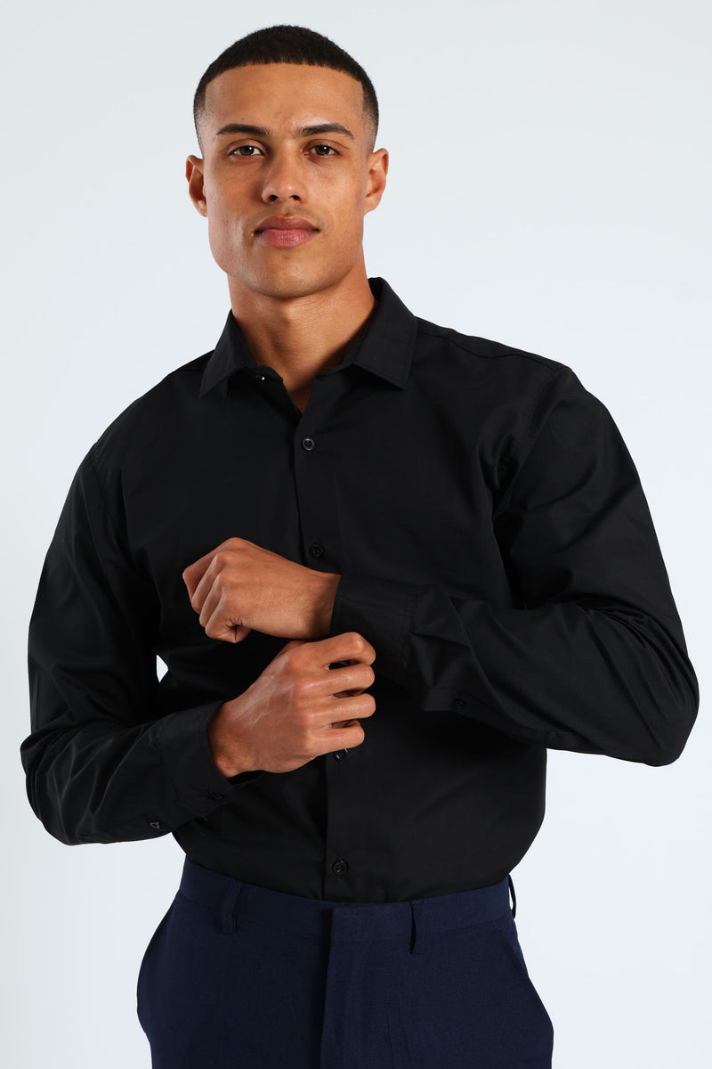 Easy Care Long Sleeve Shirt - Black