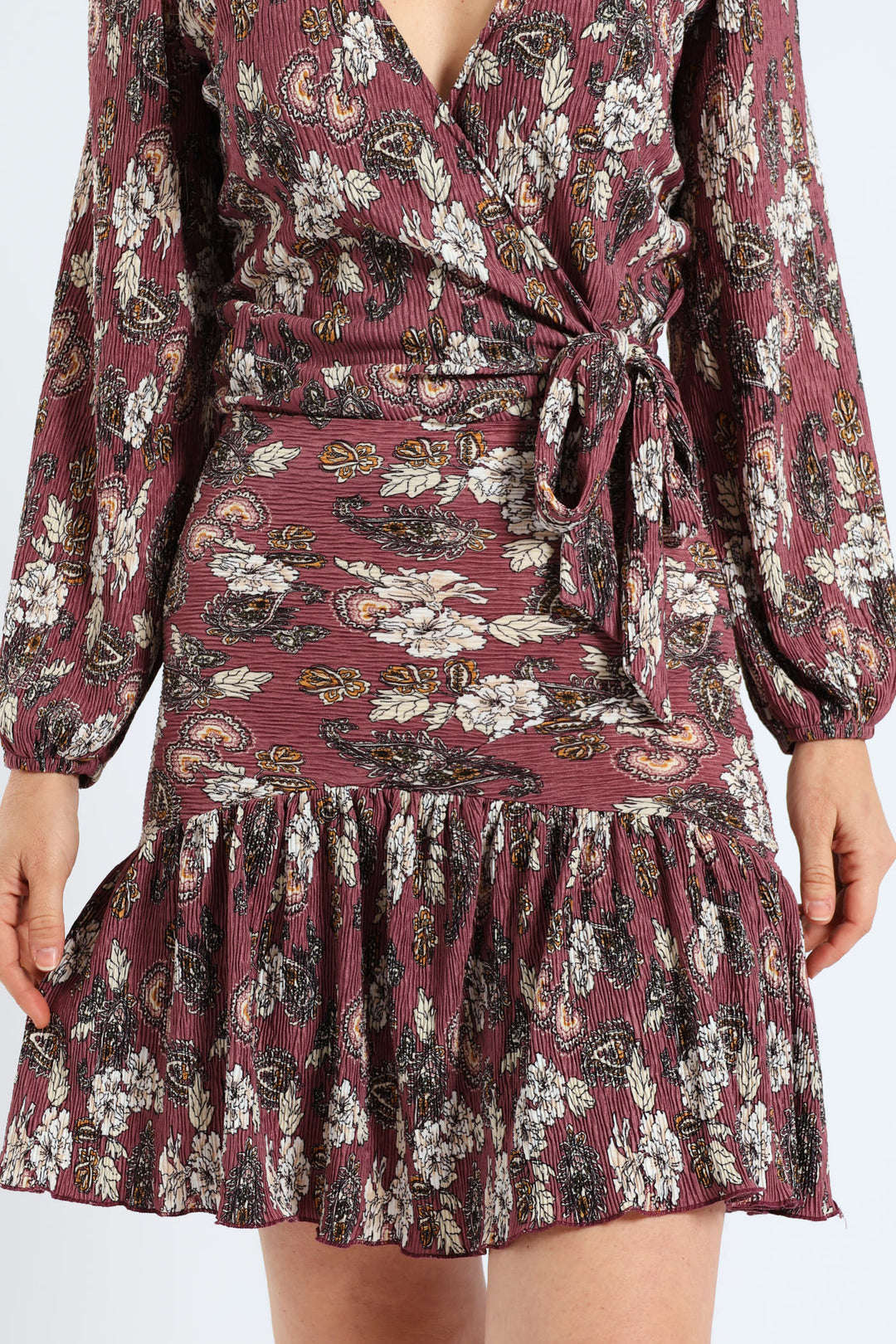 Plisse Mini Skirt - Mauve