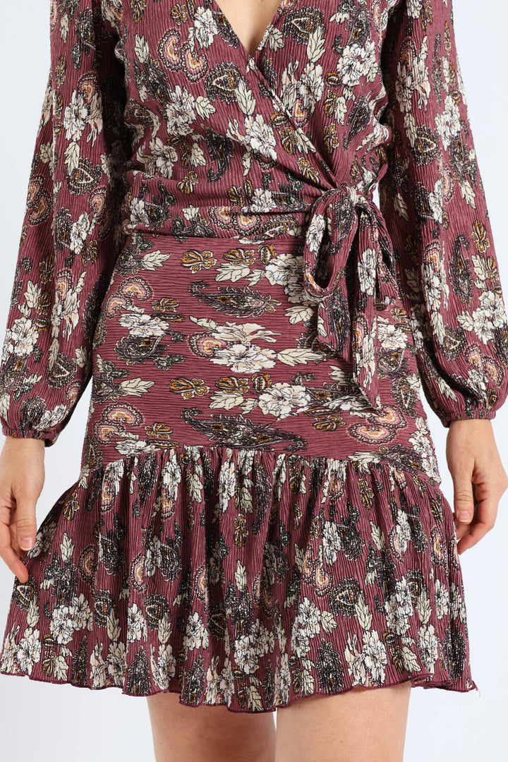 Plisse Mini Skirt - Mauve