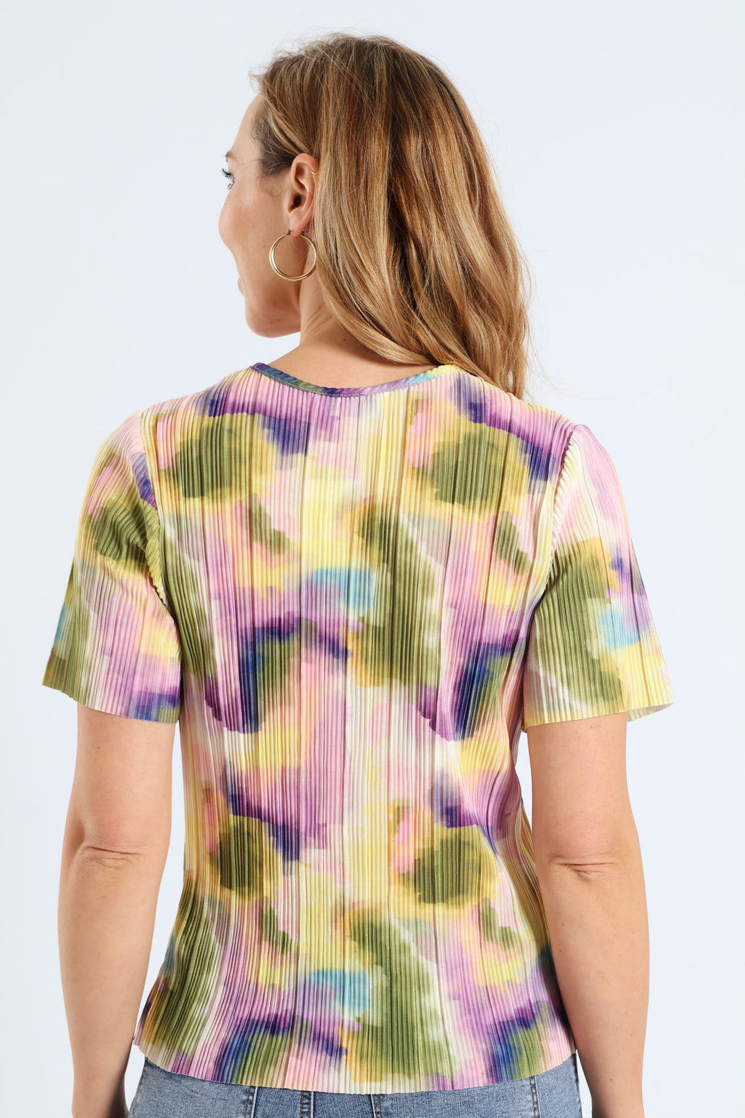 Printed Plisse Tee - Multi