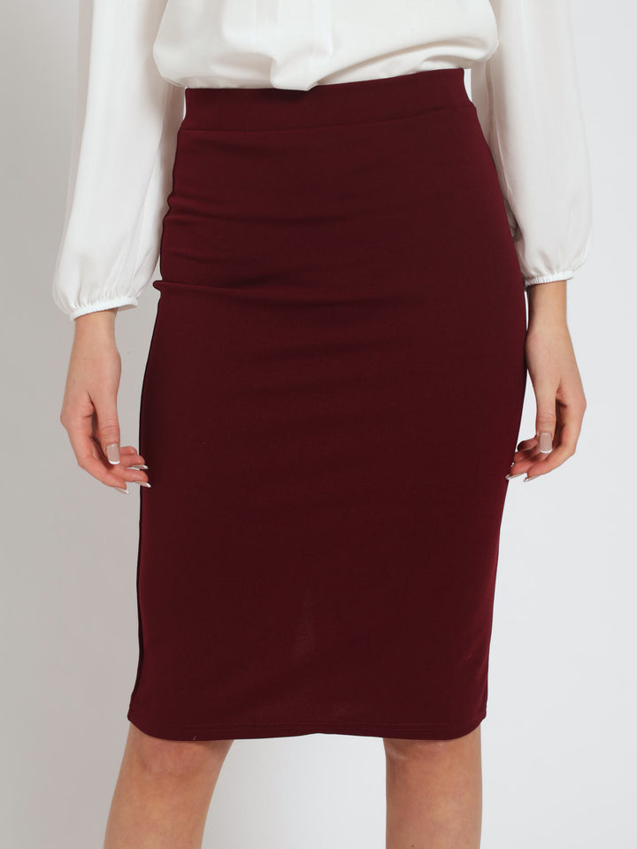 Basic Career Skirt - Wine