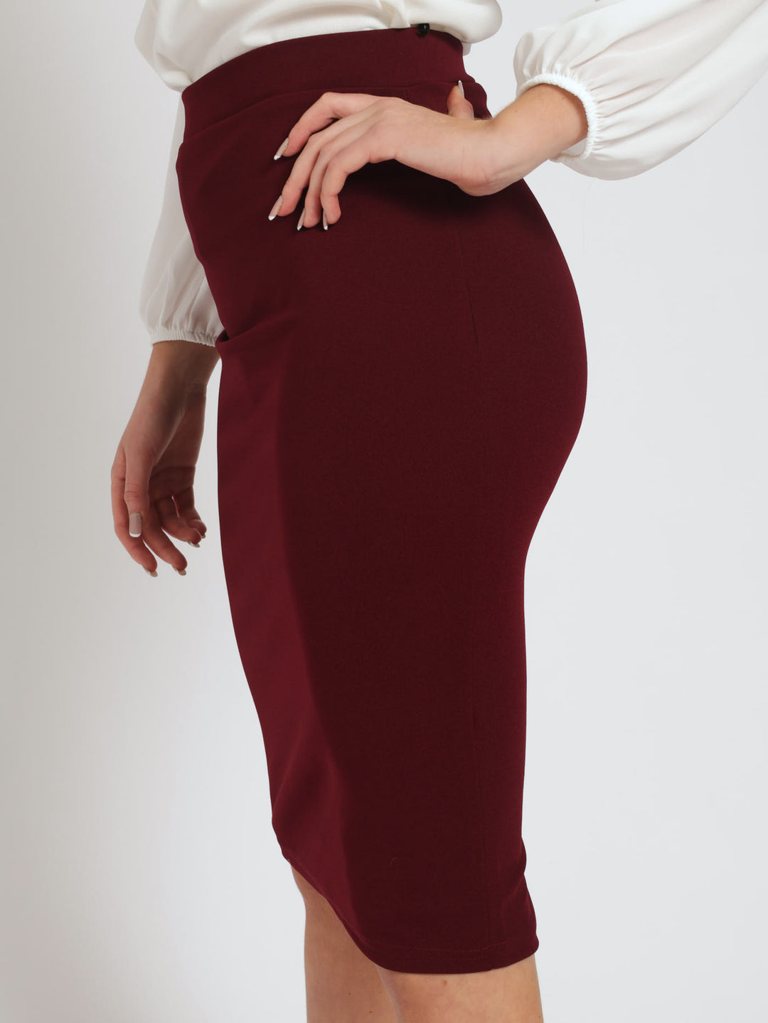 Basic Career Skirt - Wine