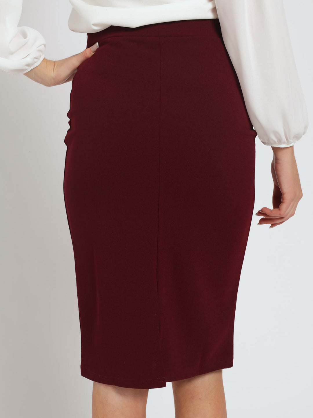 Basic Career Skirt - Wine