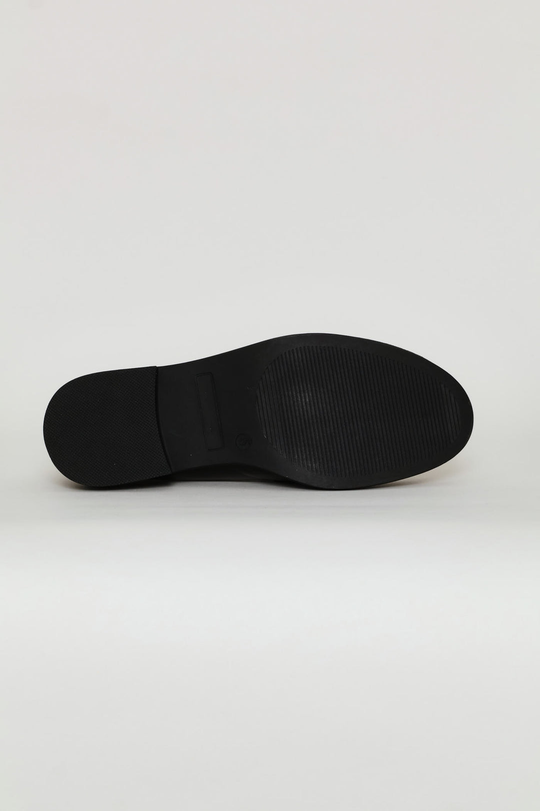Thick Block Heel Penny Loafer - Black