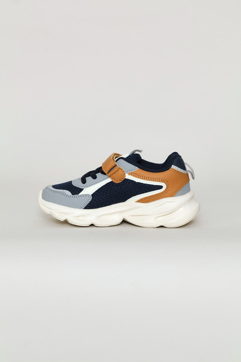 Pre-Boys Lace Up Trainer - Tan