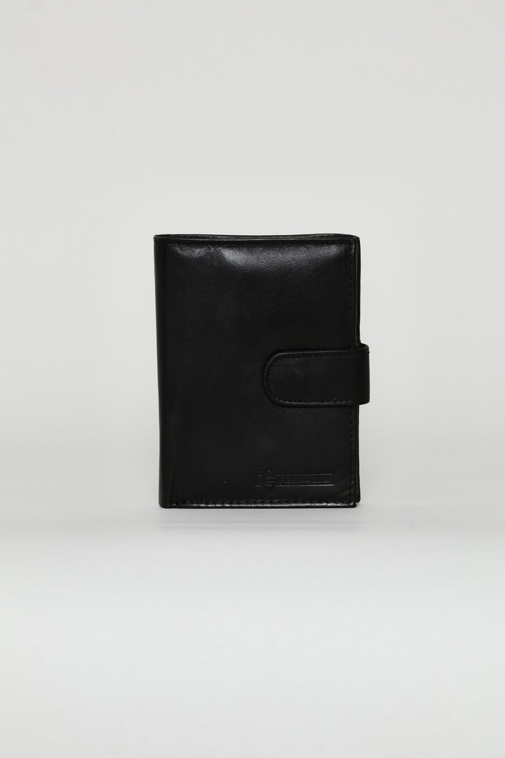 Bill Fold Leather Wallet - Black