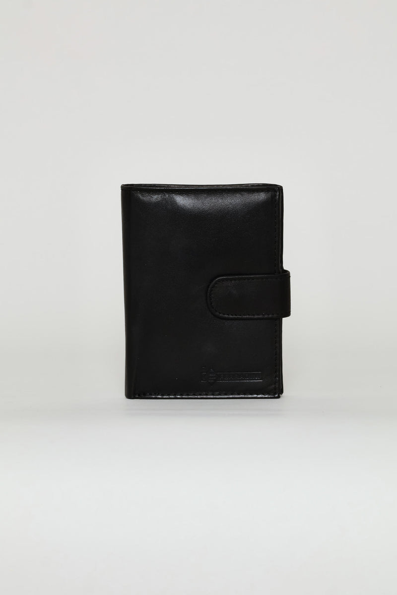 Bill Fold Leather Wallet - Black