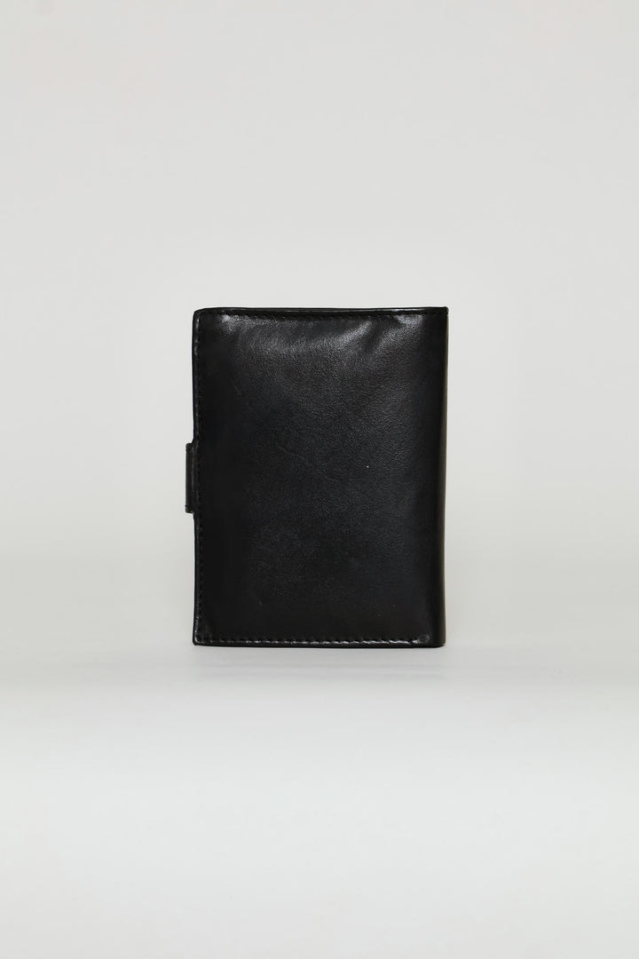 Bill Fold Leather Wallet - Black