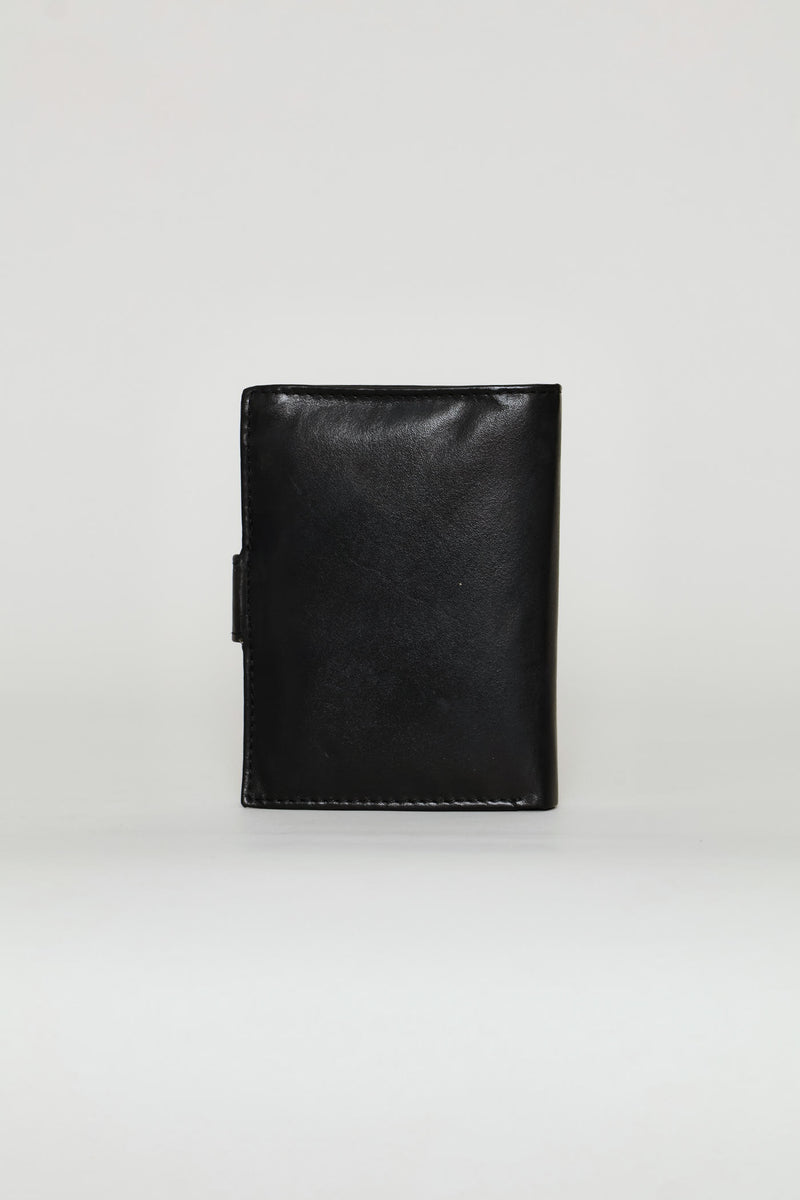Bill Fold Leather Wallet - Black