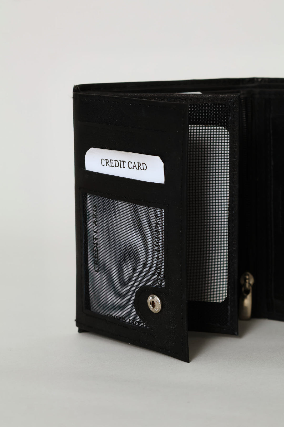Bill Fold Leather Wallet - Black