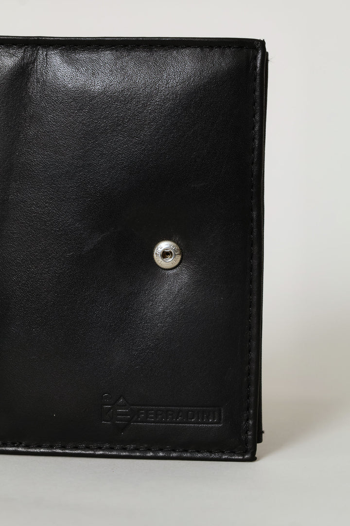 Bill Fold Leather Wallet - Black