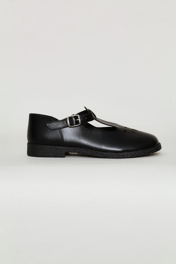 Girls B First School Shoes - Black