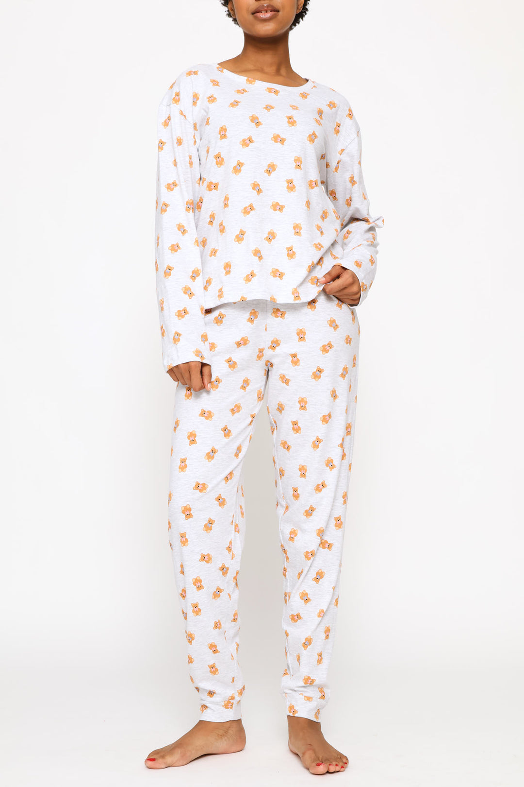 Bears Knit Sleep Jogger - Grey Melange