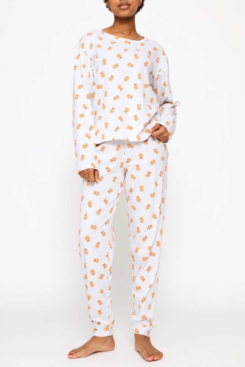 Bears Knit Sleep Jogger - Grey Melange