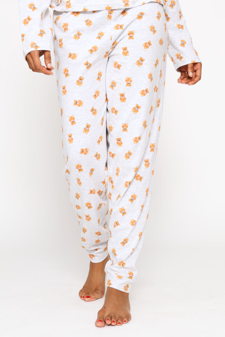 Bears Knit Sleep Jogger - Grey Melange