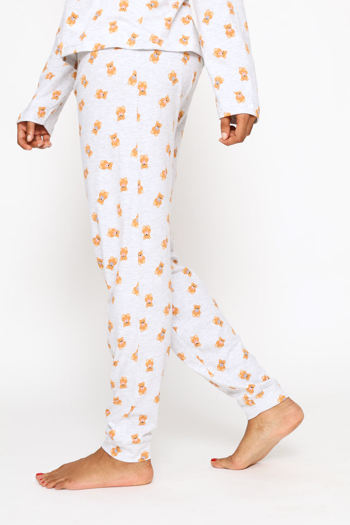 Bears Knit Sleep Jogger - Grey Melange