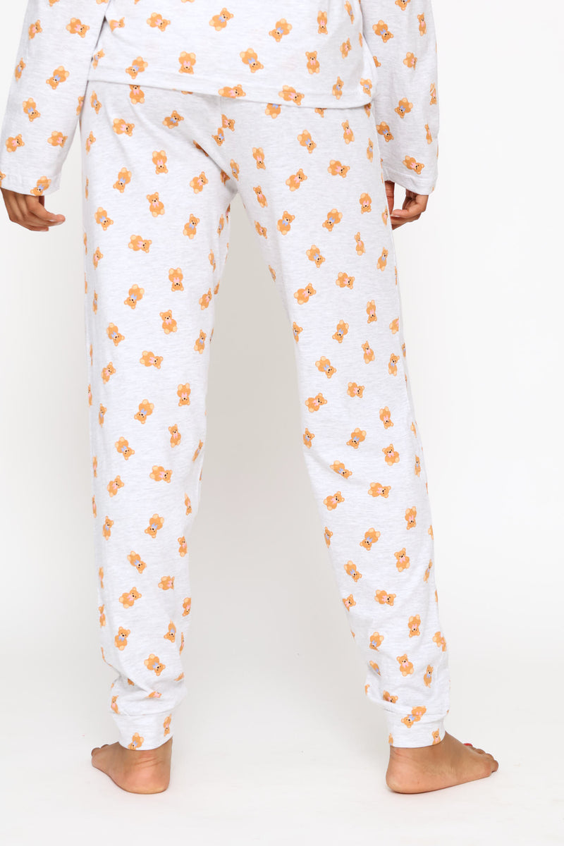 Bears Knit Sleep Jogger - Grey Melange