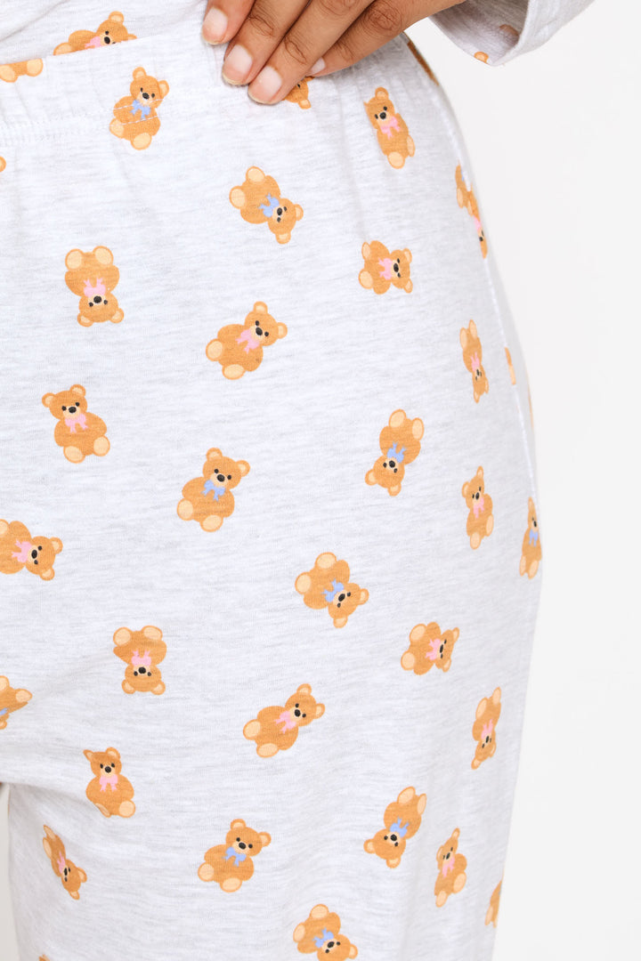 Bears Knit Sleep Jogger - Grey Melange