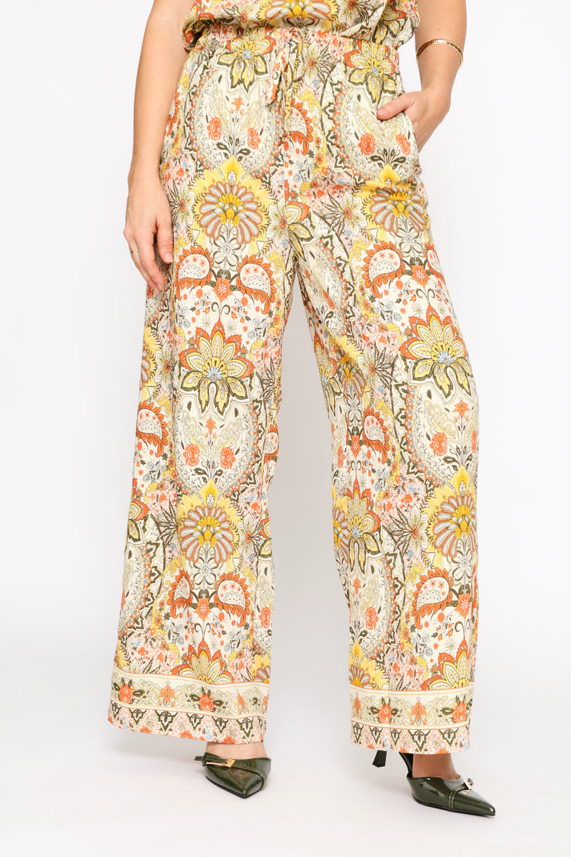 Paisley Print Shell Pant - Multi