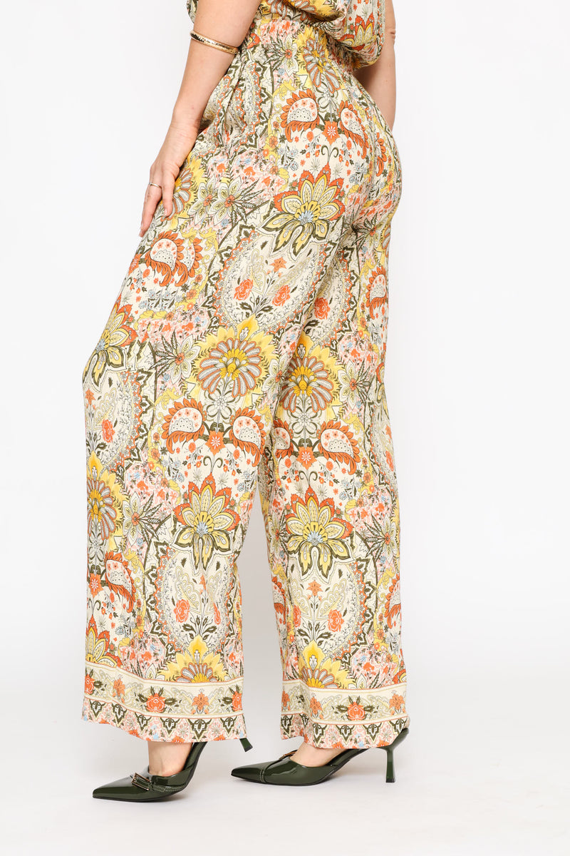 Paisley Print Shell Pant - Multi