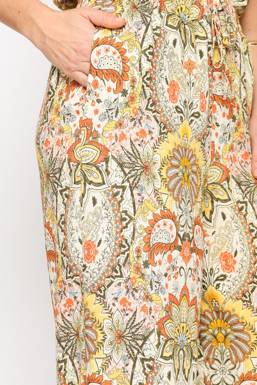 Paisley Print Shell Pant - Multi