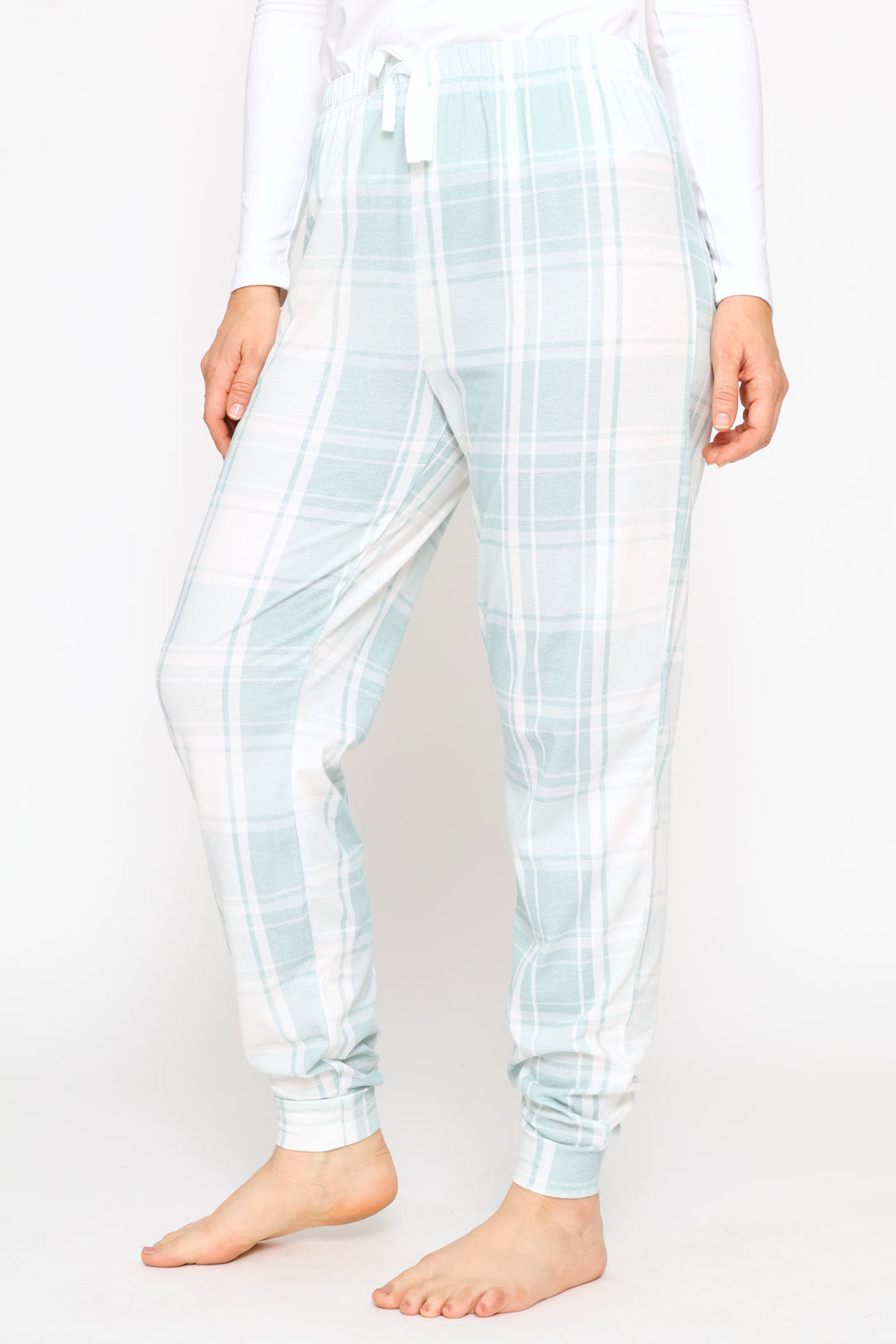 Print Knit Sleep Jogger - Duck Egg