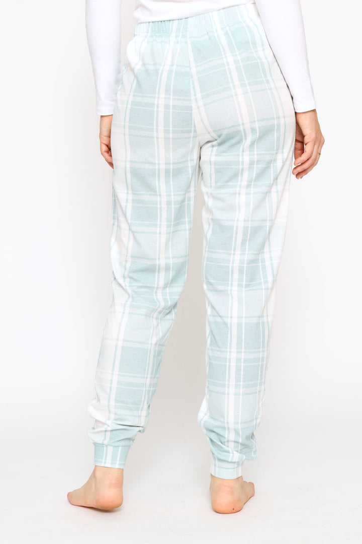 Print Knit Sleep Jogger - Duck Egg