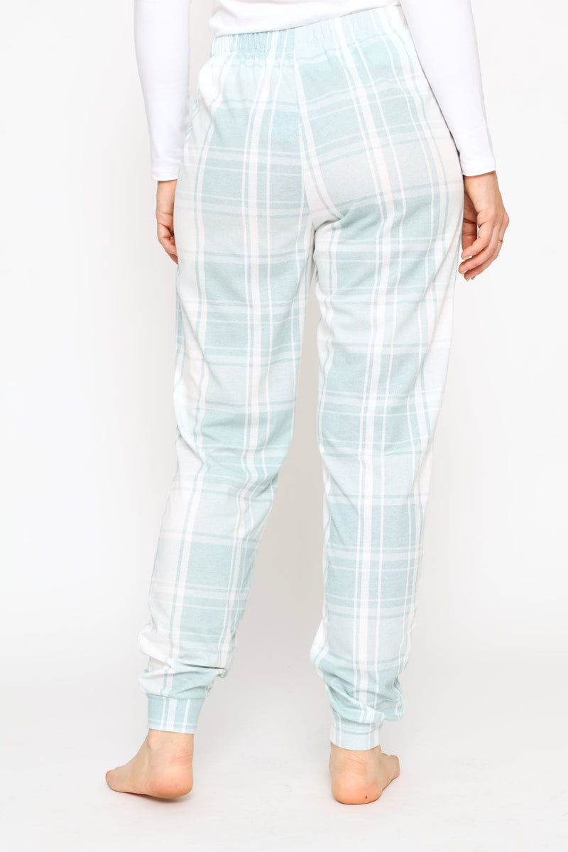 Print Knit Sleep Jogger - Duck Egg
