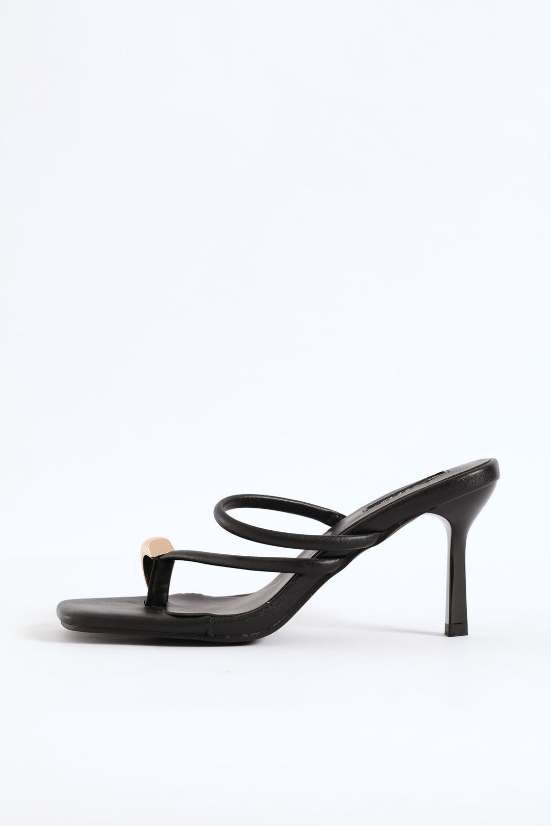 Slip On Toe Post Mule Heel - Black