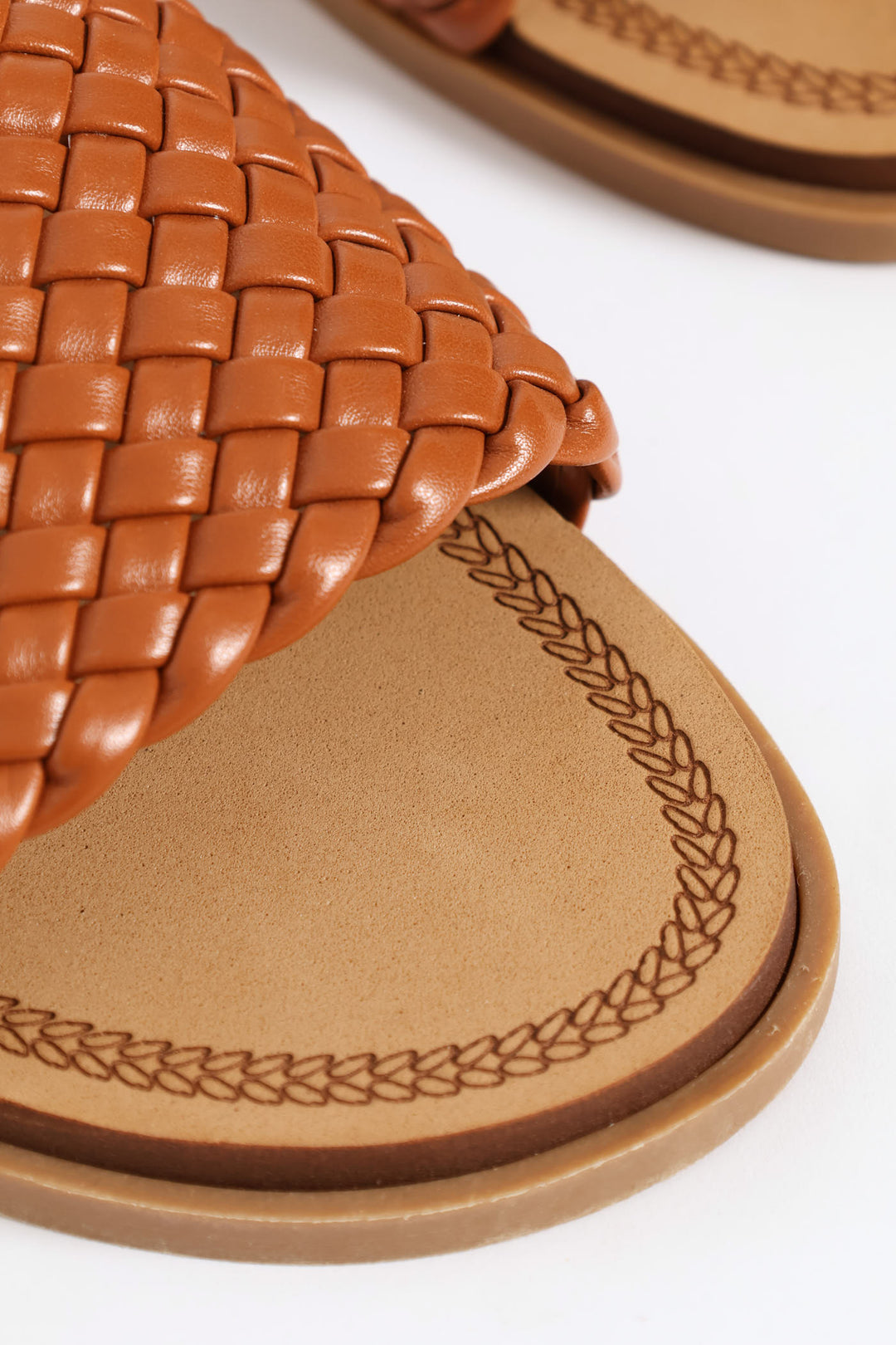 Weaved Upper On Comfort Outsole Sandal - Tan