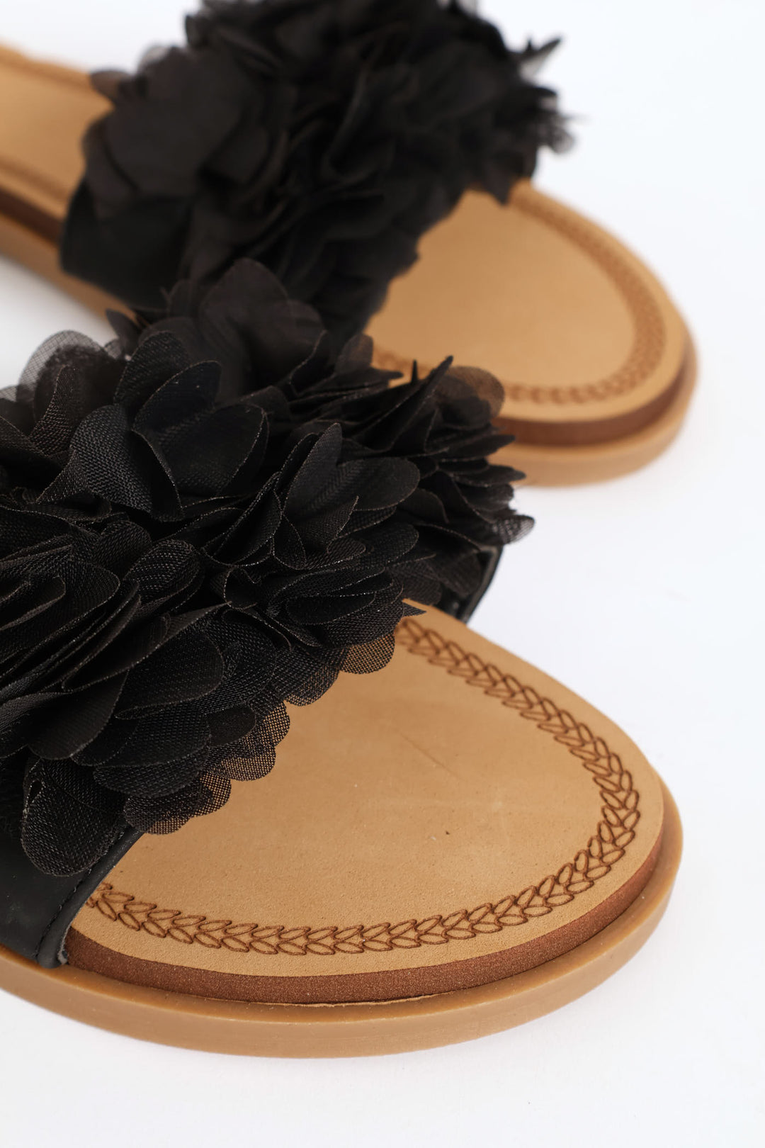 Floral Summer Sandal - Black