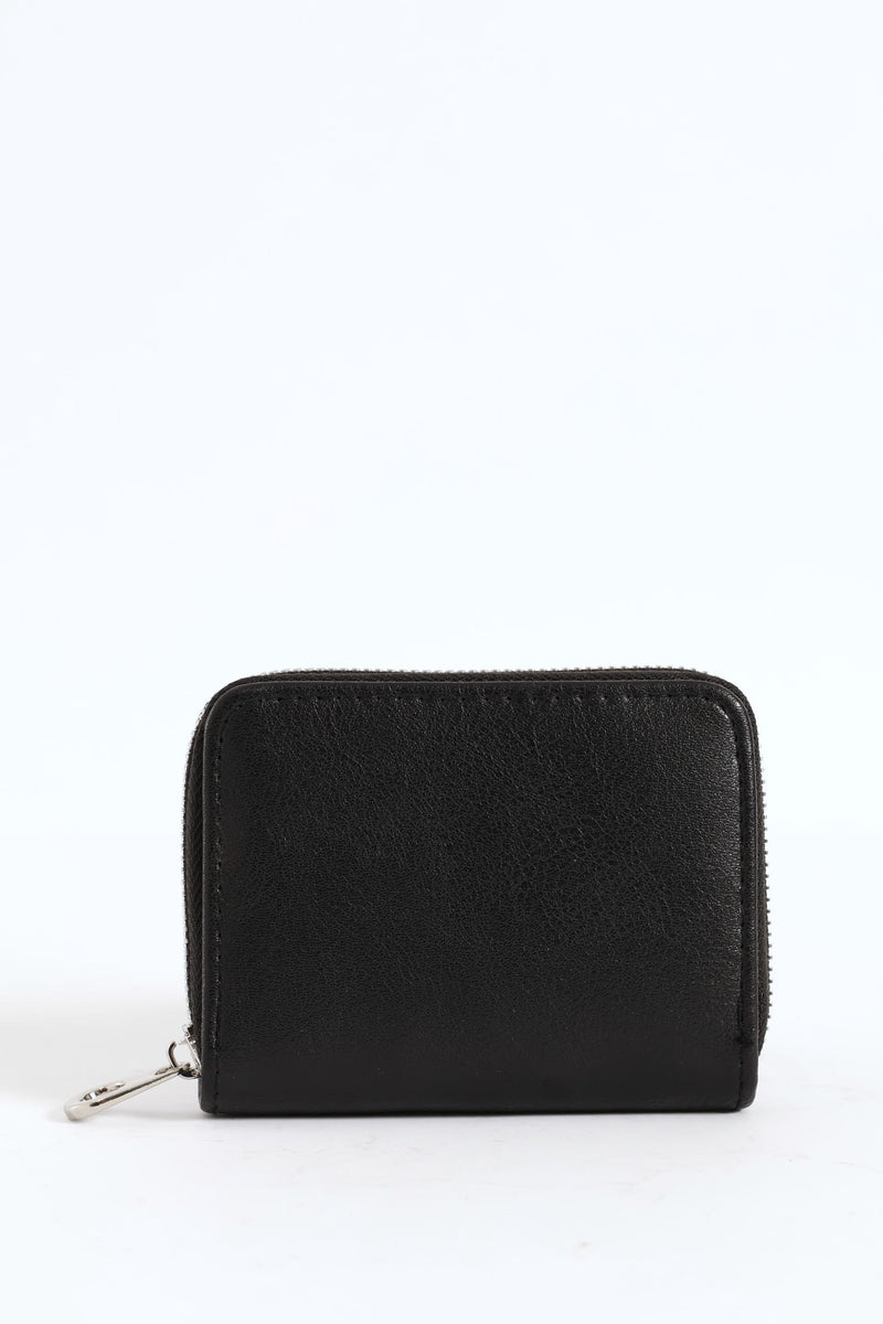 Small Zip Around Purse - Black