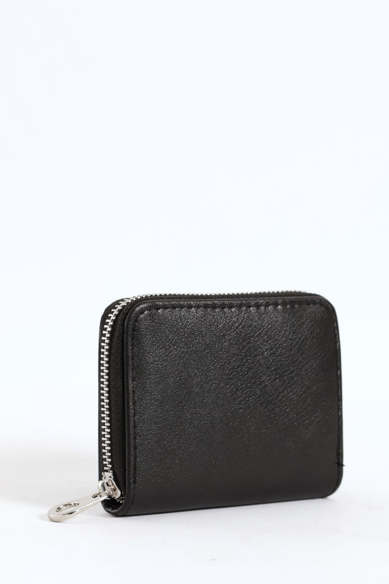 Small Zip Around Purse - Black