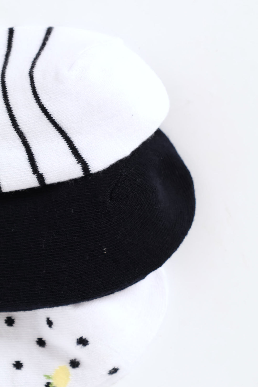 3 Pack Lemon Spots Low Cut Socks - White/Navy