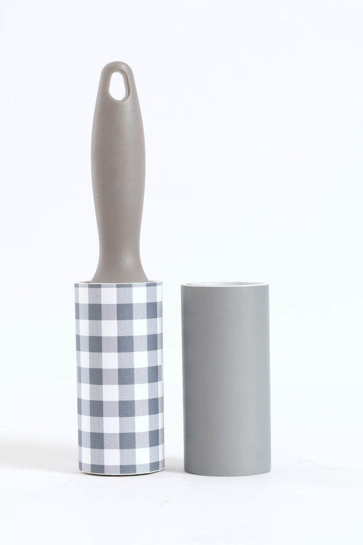 Check & Stripe Lint Roller - Blue/Grey