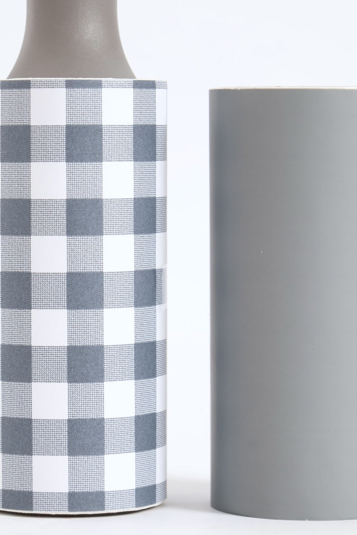 Check & Stripe Lint Roller - Blue/Grey