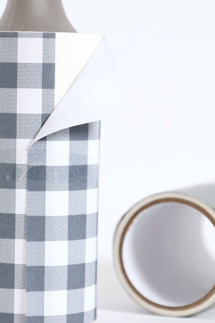 Check & Stripe Lint Roller - Blue/Grey