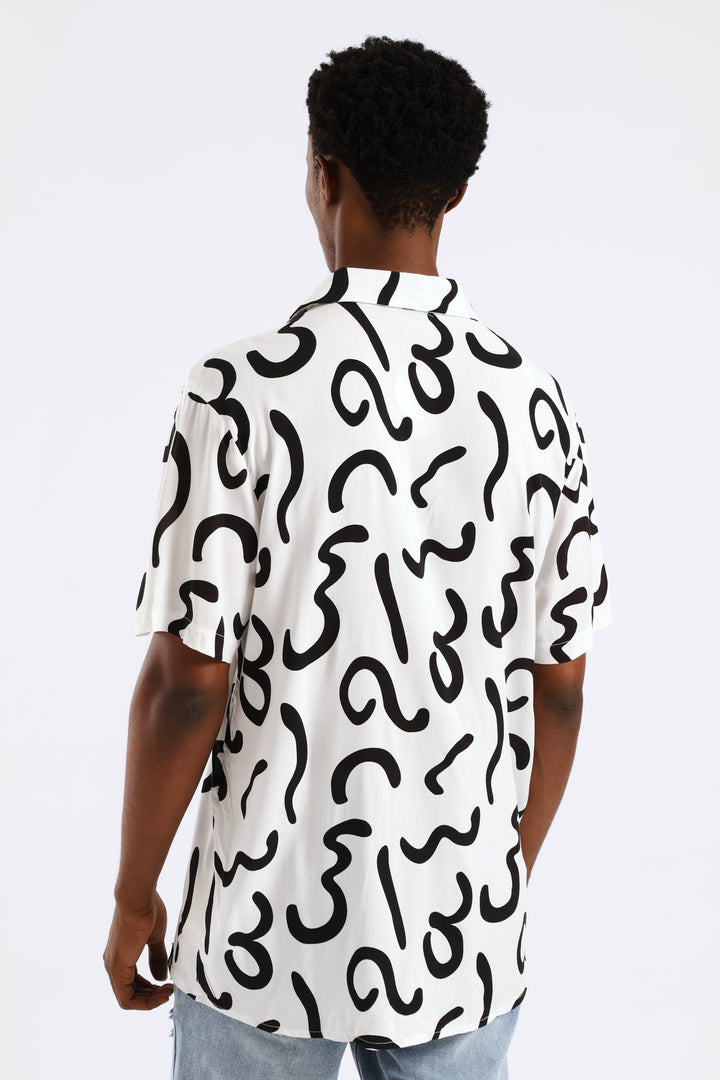 Print Viscose Shirt - White/Black