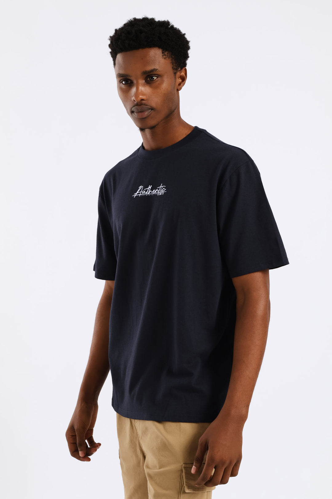 Authentic Basic Print Tee - Navy