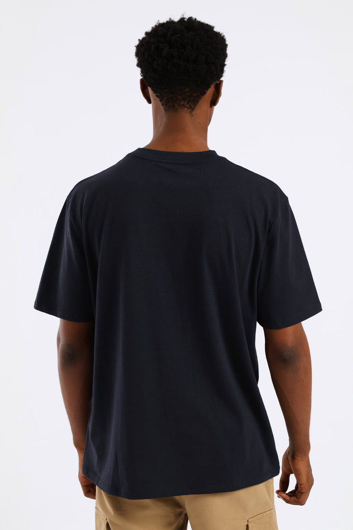 Authentic Basic Print Tee - Navy